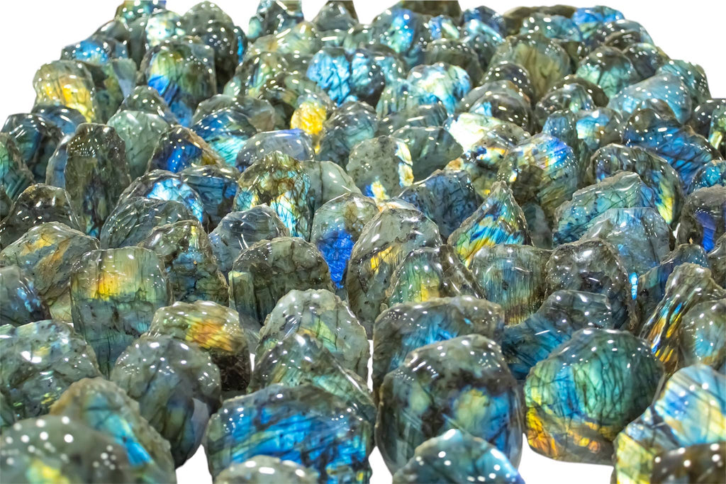 Labradorite One Side Polished Cut Base