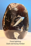 Indonesian Blue Amber Freeform with Strong Sunlight and Fluorescent Blue Shift