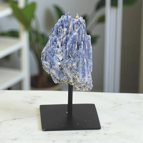 Blue Kyanite on Metal Base