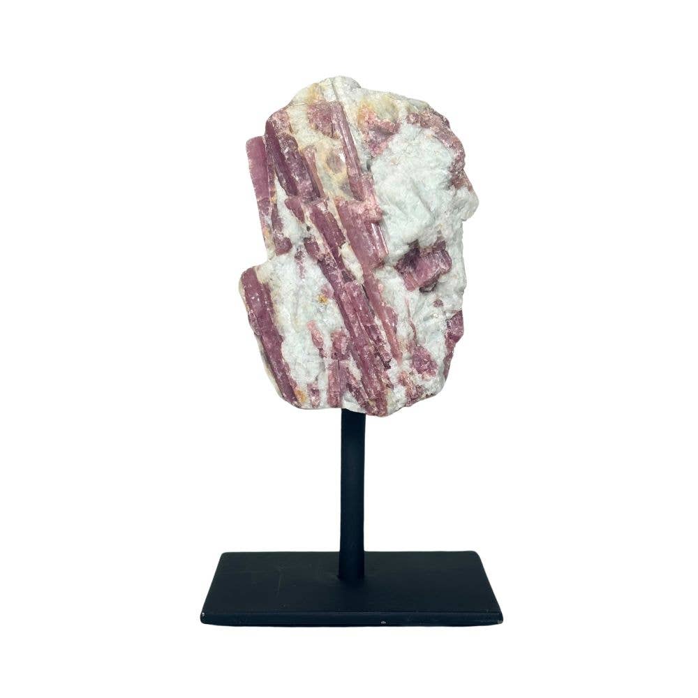 Pink Tourmaline on Metal Base