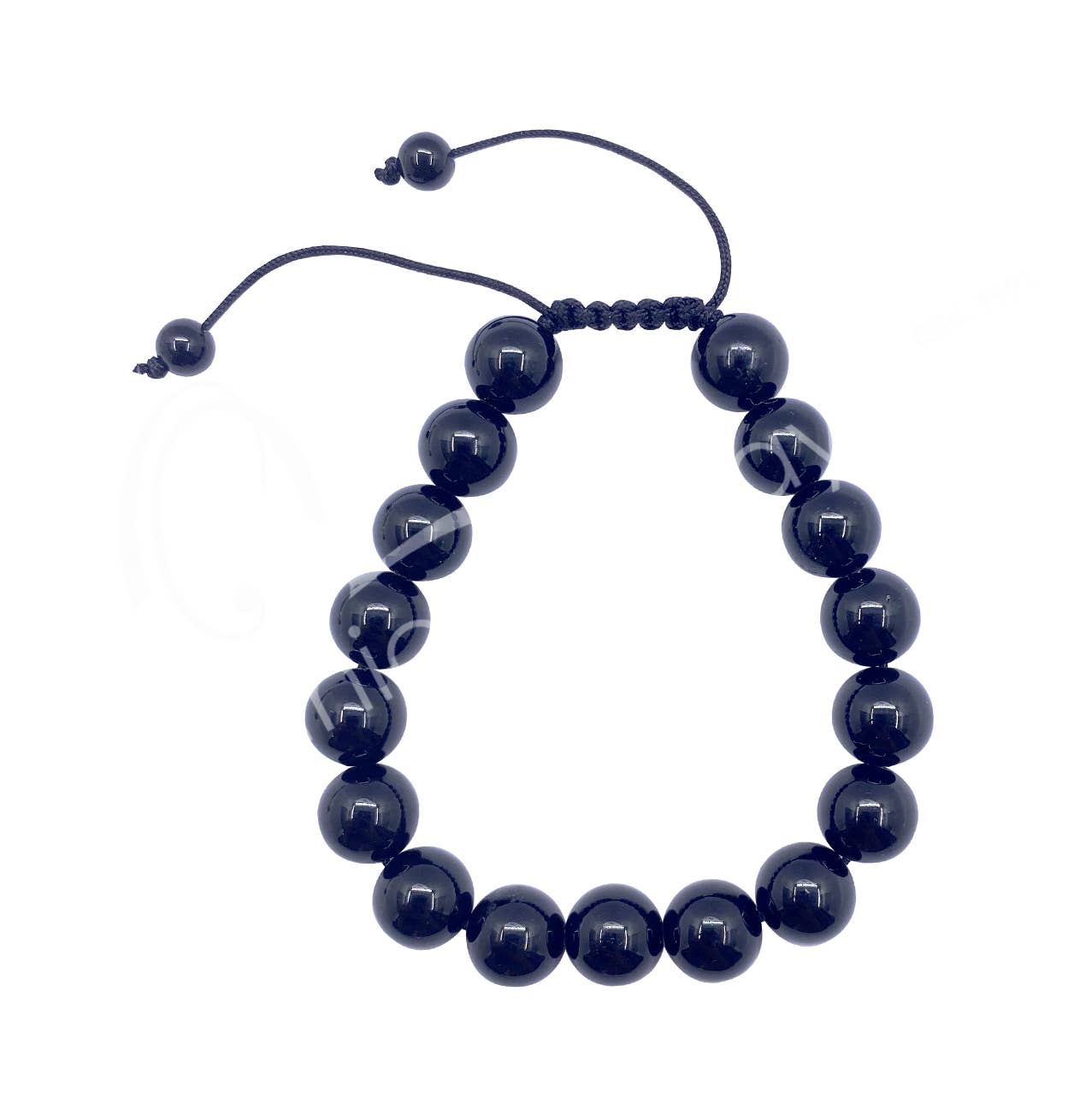 BRACELET, ADJUSTABLE OBSIDIAN, BLACK (10 MM) 7-11"