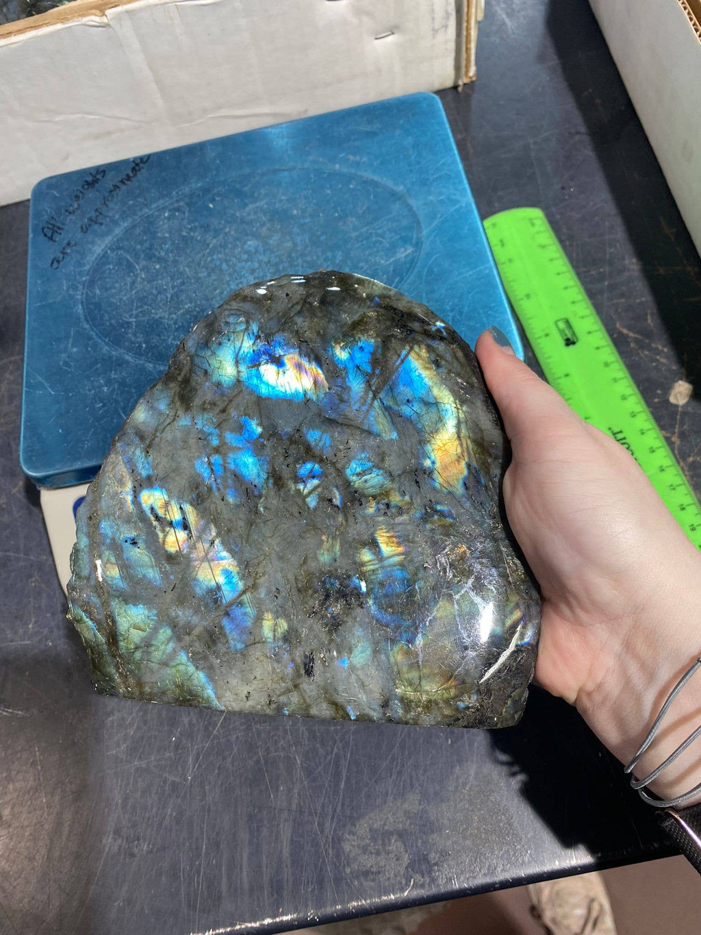 Labradorite One Side Polished Cut Base