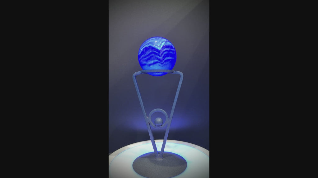 Translucent Fluorite Sphere with Strong Fluorescent Glow